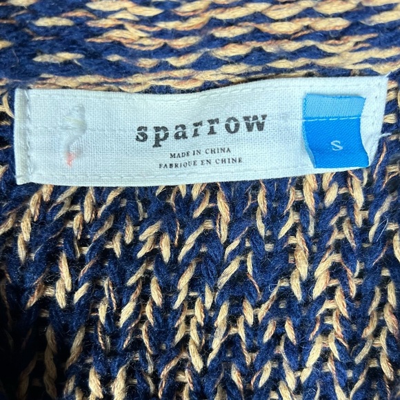Anthropologie Cardigan Womens Small Sparrow Linen Wool Knit Classic Sleek City - Picture 7 of 8